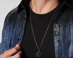 Hot Philipp Plein Naszyjnik ze stali szlachetnej z emalią -