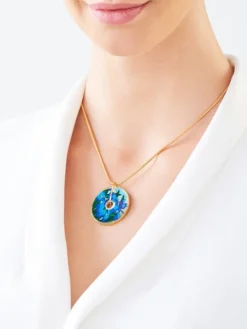 Discount Artelioni Naszyjnik  ze stali szlachetnej z emalią