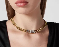 Best Philipp Plein Naszyjnik ze stali szlachetnej z kryształami -