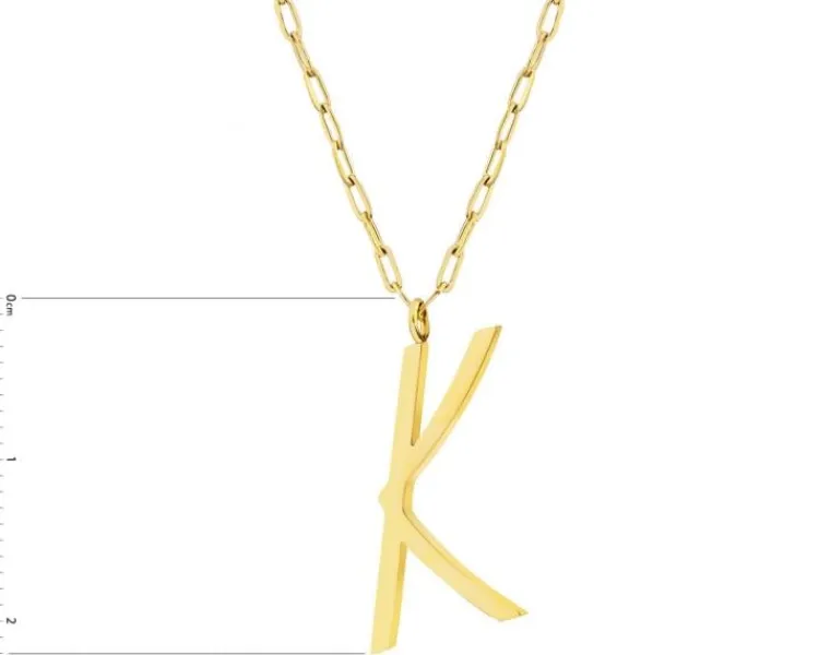 Online Elixa Naszyjnik ze stali szlachetnej - litera K