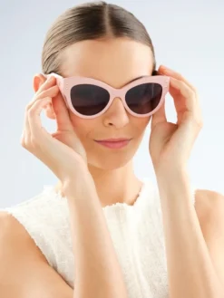Online Elixa Okulary przeciwsłoneczne damskie, kocie oczy, różowe