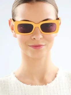 Elixa Okulary przeciwsłoneczne damskie, prostokątne, pomarańczowe< Okulary Przeciwsłoneczne