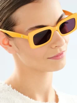 Elixa Okulary przeciwsłoneczne damskie, prostokątne, pomarańczowe< Okulary Przeciwsłoneczne
