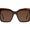 Discount Elixa Okulary przeciwsłoneczne damskie, prostokątne, brązowe