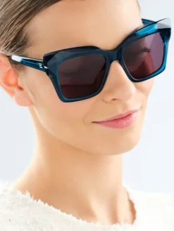 Outlet Elixa Okulary przeciwsłoneczne damskie, prostokątne, niebieskie