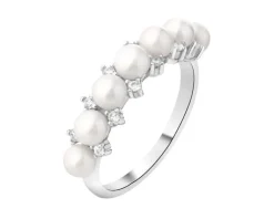 Clearance Apart Pierścionek srebrny z perłami i cyrkoniami
