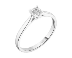 Apart Pierścionek z białego złota z diamentami - 0,07 ct - próba 750< Pierścionki