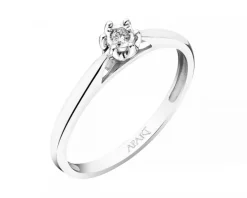 Best Apart Pierścionek z białego złota z brylantem - serce - 0,02 ct - próba 585