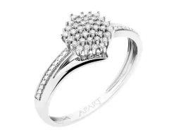 Online Apart Pierścionek z białego złota z diamentami - 0,12 ct - próba 750
