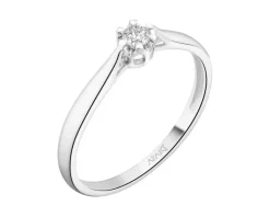 Outlet Apart Pierścionek z białego złota z brylantem - 0,08 ct - próba 750