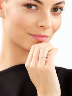 Apart Pierścionek z białego złota z diamentem laboratoryjnym - serce - 0,25 ct - próba 585< Wszystkie