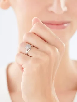 Sale Apart Pierścionek z białego złota z diamentami - 0,24 ct - próba 585