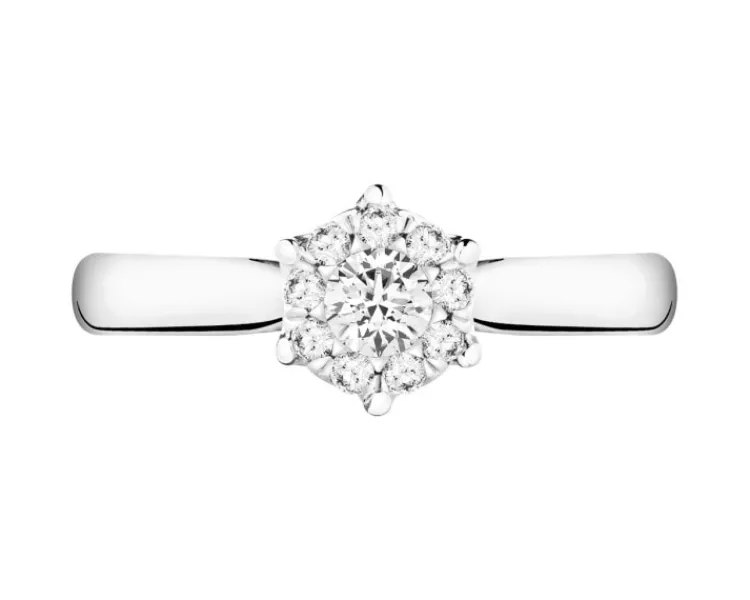 Sale Apart Pierścionek z białego złota z brylantami - 0,23 ct - próba 585