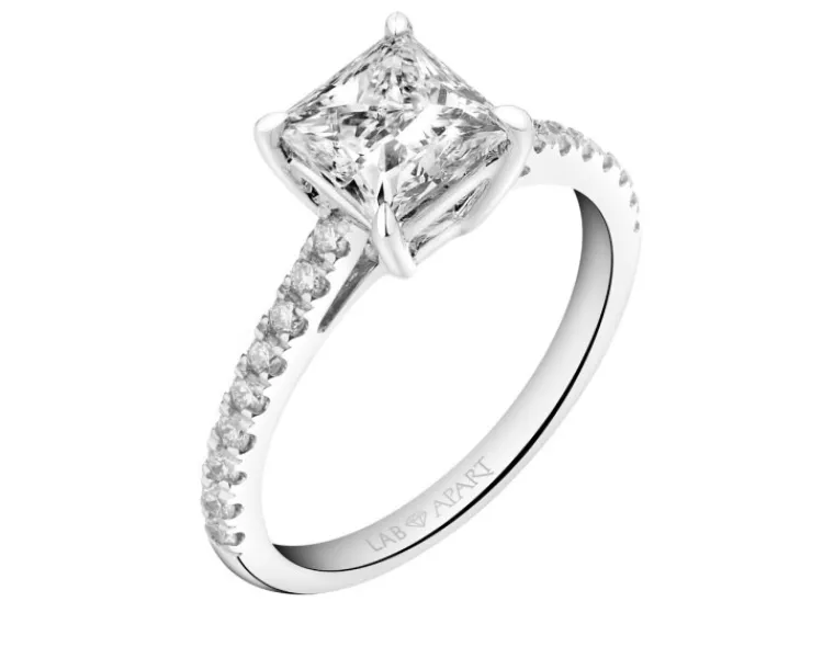 Apart Pierścionek z białego złota z diamentami laboratoryjnymi - 1,75 ct - próba 750< Pierścionki