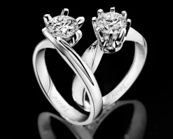 Sale Apart Pierścionek z białego złota z brylantem - 0,10 ct - próba 585