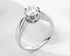 Sale Apart Pierścionek z białego złota z brylantem - 0,10 ct - próba 585