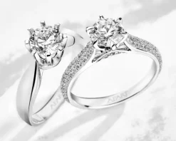 Sale Apart Pierścionek z białego złota z brylantem - 0,10 ct - próba 585