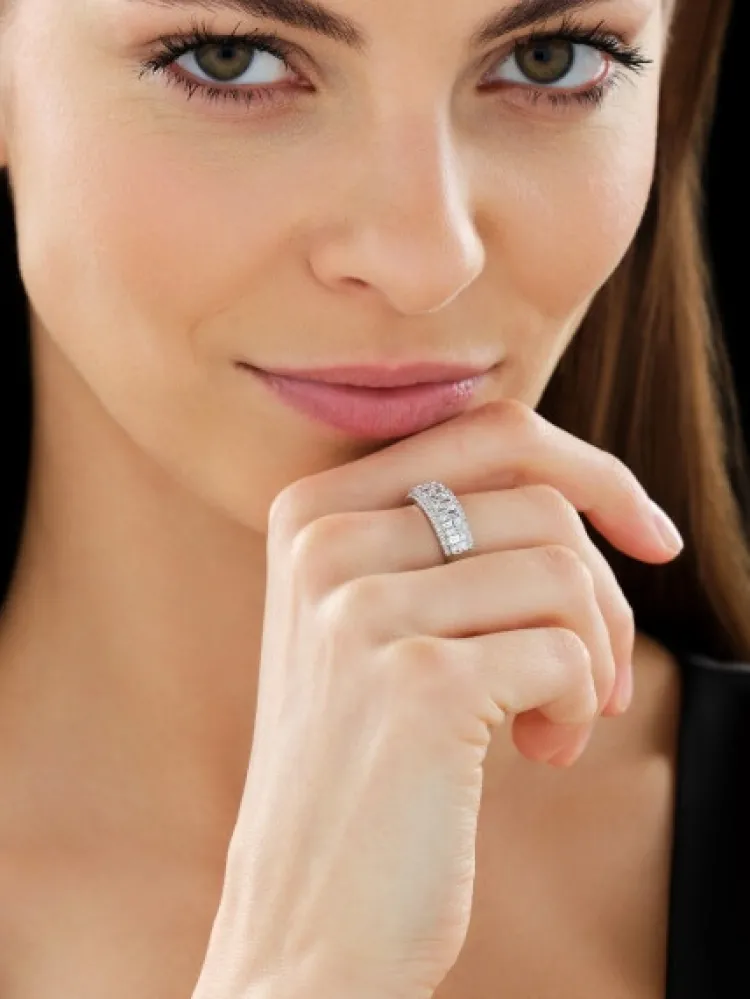 Sale Apart Pierścionek z białego złota z diamentami - 0,98 ct - próba 585