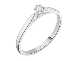 Apart Pierścionek z białego złota z brylantem - 0,03 ct - próba 750< Pierścionki