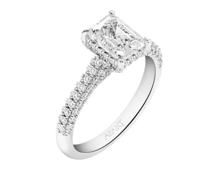 Apart Pierścionek z białego złota z diamentami - VVS2/H - 2,62 ct - próba 750< Pierścionki