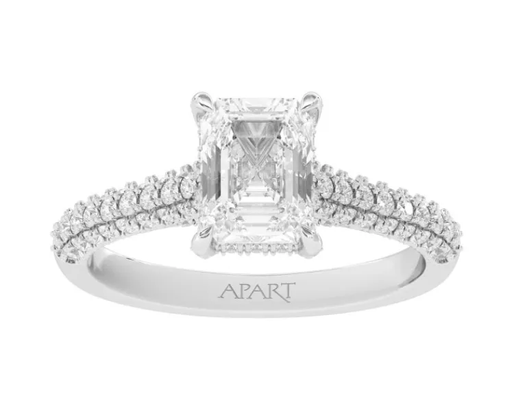 Apart Pierścionek z białego złota z diamentami - VVS2/H - 2,62 ct - próba 750< Pierścionki