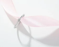 New Apart Pierścionek z białego złota z diamentem - 0,003 ct - próba 375