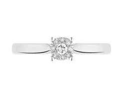 Apart Pierścionek z białego złota z diamentami - 0,07 ct - próba 375< Pierścionki