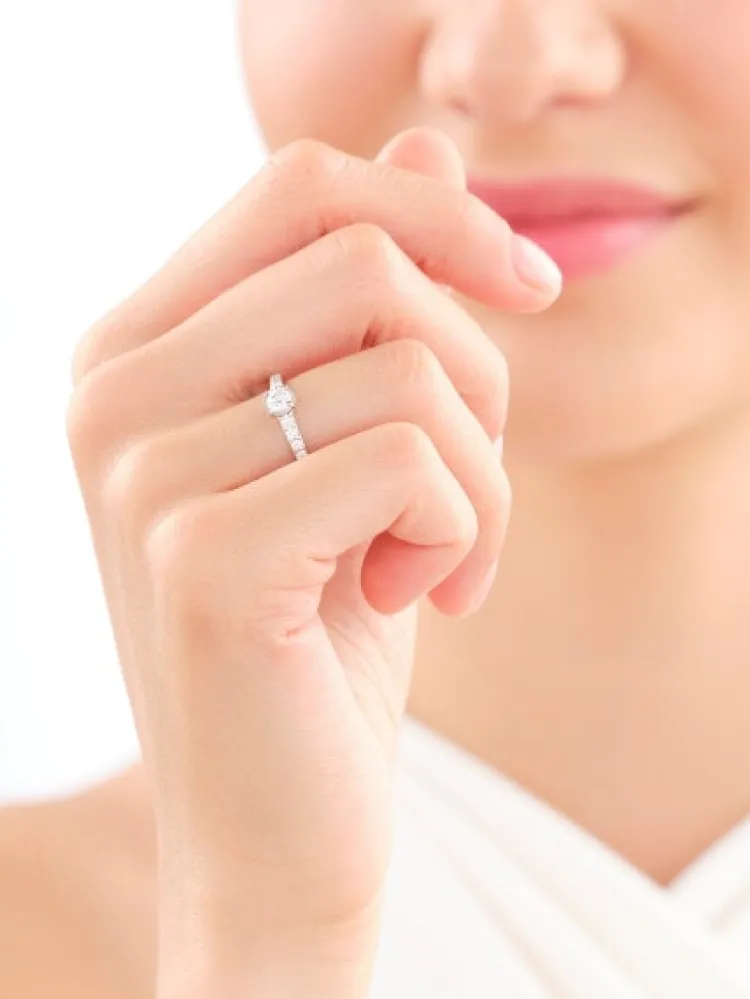 Hot Apart Pierścionek z białego złota z brylantami - 0,51 ct - próba 585