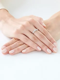 Clearance Apart Pierścionek z białego złota z diamentami - 0,12 ct - próba 585