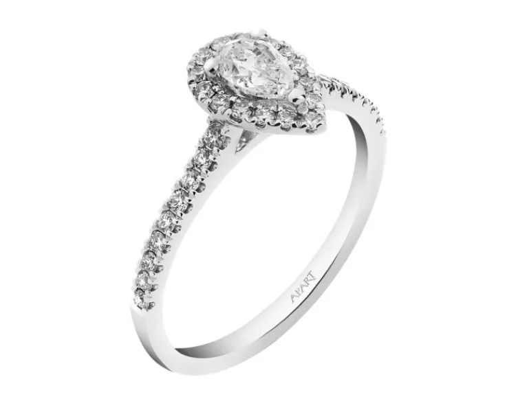 Hot Apart Pierścionek z białego złota z diamentami - 0,70 ct - próba 750