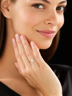 Hot Apart Pierścionek z białego złota z diamentami - SI2/H - 0,61 ct - próba 585