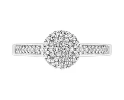 Sale Apart Pierścionek z białego złota z diamentami - 0,15 ct - próba 375