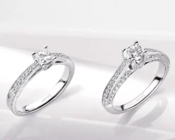 Discount Apart Pierścionek z białego złota z brylantami - SI2/H - 0,63 ct - próba 585