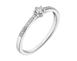 Apart Pierścionek z białego złota z brylantami - 0,12 ct - próba 585< Pierścionki