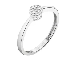 Discount Apart Pierścionek z białego złota z diamentami - 0,06 ct - próba 750