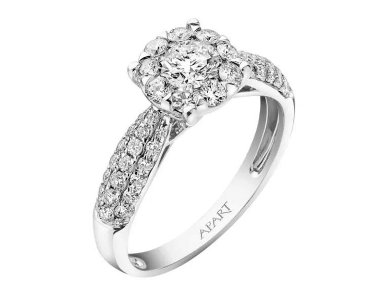 Apart Pierścionek z białego złota z brylantami - 1,02 ct - próba 585< Pierścionki