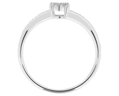 Apart Pierścionek z białego złota z diamentami - 0,08 ct - próba 750< Pierścionki
