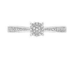 Apart Pierścionek z białego złota z diamentami - 0,08 ct - próba 750< Pierścionki