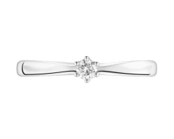Sale Apart Pierścionek z białego złota z brylantem - 0,07 ct - próba 750