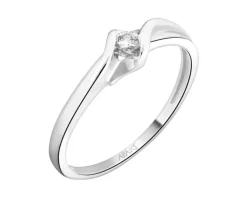 Apart Pierścionek z białego złota z brylantem - 0,06 ct - próba 750< Pierścionki