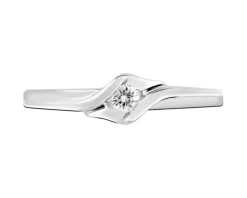 Apart Pierścionek z białego złota z brylantem - 0,06 ct - próba 750< Pierścionki