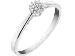 Outlet Apart Pierścionek z białego złota z diamentami - 0,05 ct - próba 375