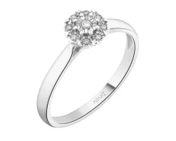 Clearance Apart Pierścionek z białego złota z diamentami - 0,05 ct - próba 375