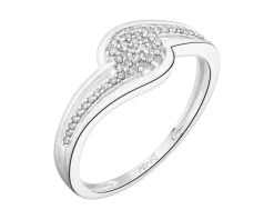 Apart Pierścionek z białego złota z diamentami - 0,10 ct - próba 585< Pierścionki