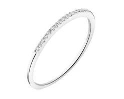 Outlet Apart Pierścionek z białego złota z diamentami - 0,03 ct - próba 375