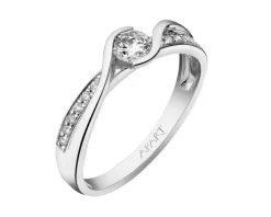 Hot Apart Pierścionek z białego złota z brylantami - 0,33 ct - próba 585