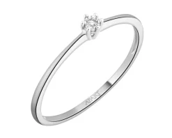 Outlet Apart Pierścionek z białego złota z brylantem - 0,01 ct - próba 375