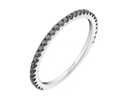 Apart Pierścionek z białego złota z czarnymi brylantami - 0,24 ct - próba 375< Pierścionki