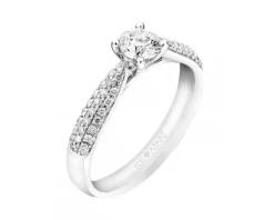 Best Apart Pierścionek z białego złota z brylantami - SI2/H - 0,76 ct - próba 750