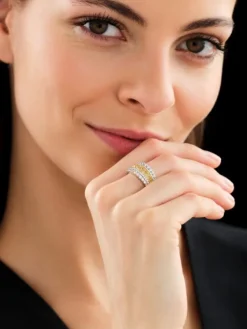 Sale Apart Pierścionek z białego złota z diamentami Fancy Yellow - 3,24 ct - próba 750